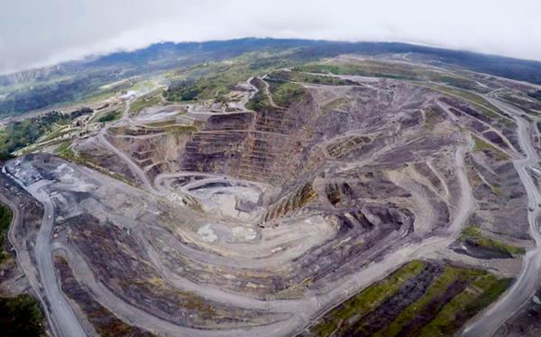Aerial view of the Porgera gold mine.